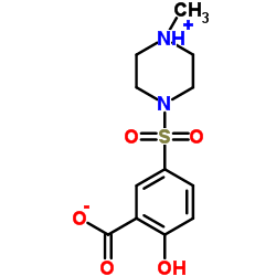 2-Hydroxy-5-[(4-methylpiperazin-4-ium-1-yl)sulfonyl]benzoate结构式