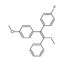 (E)-1-(4-fluorophenyl)-1-(4-methoxyphenyl)-2-phenyl-1-butene Structure