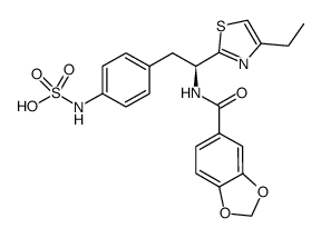 (S)-4-[2-(benzo[d][1,3]dioxole-5-carboxamido)-2-(4-ethylthiazol-2-yl)ethyl]phenylsulfamic acid结构式