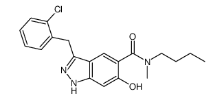 5-(N-butyl-N-methylaminocarbonyl)-3-(2-chlorobenzyl)-6-hydroxy-1H-indazole结构式