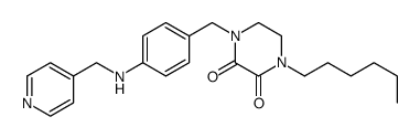 1-hexyl-4-[[4-(pyridin-4-ylmethylamino)phenyl]methyl]piperazine-2,3-dione Structure