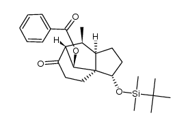 (3S,3aR,7R,8S,8aR,9S)-3-((tert-butyldimethylsilyl)oxy)-8-methyl-6-oxooctahydro-1H-3a,7-methanoazulen-9-yl benzoate结构式