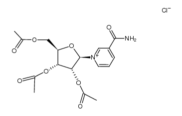 3-carbamoyl-1-(tri-O-acetyl-β-D-ribofuranosyl)-pyridinium, chloride Structure