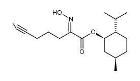 l-menthyl 5-cyano-2-hydroxyiminovalerate结构式