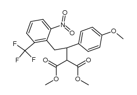 [1-(4-Methoxyphenyl)-2-[2-nitro-6-(trifluoromethyl)phenyl]ethyl]propanedioic acid,dimethyl ester结构式