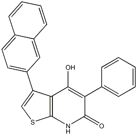 Thieno[2,3-b]pyridin-6(7H)-one, 4-hydroxy-3-(2-naphthalenyl)-5-phenyl- Structure
