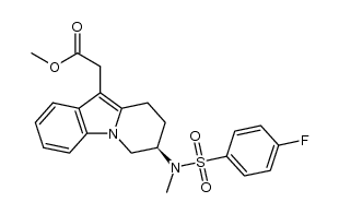methyl [(7R)-7-[[(4-fluorophenyl)sulfonyl](methyl)amino]-6,7,8,9-tetrahydropyrido[1,2-a]indol-10-yl]acetate结构式