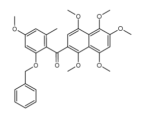 2-(benzyloxy-4-methoxy-6-methylbenzoyl)-1,4,5,6,8-pentamethoxynaphthalene Structure