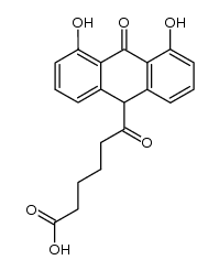6-(9,10-dihydro-1,8-dihydroxy-9-oxo-anthracen-10-yl)-6-oxohexylic acid结构式