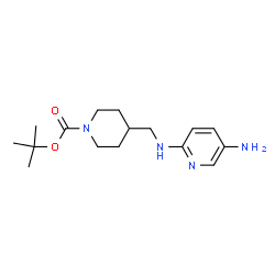 tert-Butyl 4-[(5-aminopyridin-2-ylamino)methyl]piperidine-1-carboxylate结构式