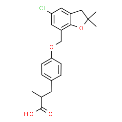 3-{4-[(5-Chloro-2,2-dimethyl-2,3-dihydro-1-benzofuran-7-yl)methoxy]phenyl}-2-methylpropanoic acid Structure