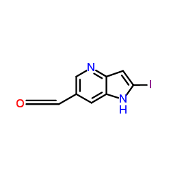 2-Iodo-1H-pyrrolo[3,2-b]pyridine-6-carbaldehyde结构式