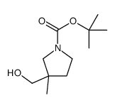 tert-butyl 3-(hydroxymethyl)-3-methylpyrrolidine-1-carboxylate structure