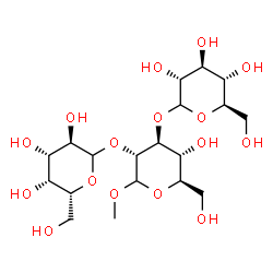 methyl 2-O-galactopyranosyl-3-O-glucopyranosylglucopyranoside structure