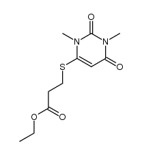 6-[2-(ethoxycarbonyl)ethylthiol]-1,3-dimethyluracil structure