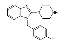 1-[(4-fluorophenyl)methyl]-2-piperazin-1-ylbenzimidazole结构式
