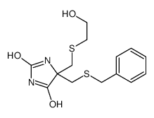 5-(benzylsulfanylmethyl)-5-(2-hydroxyethylsulfanylmethyl)imidazolidine-2,4-dione结构式