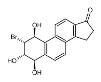 (+/-)-2α-bromo-1,2,3,4,15,16-hexahydro-trans-1β,3α,4β-trihydroxycyclopentaphenanthren-17-one结构式