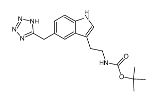 N-(tert-butyloxycarbonyl)-2-<5-(tetrazol-5-ylmethyl)-1H-indol-3-yl>ethylamine结构式