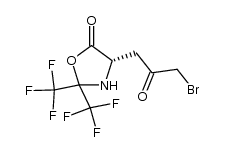 (4S)-4-(3-bromo-2-oxopropyl)-2,2-bis(trifluoromethyl)-1,3-oxazolidin-5-one结构式