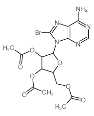 Adenine, 9-b-D-arabinofuranosyl-8-bromo-,2',3',5'-triacetate (8CI)结构式