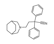 4-(3-aza-bicyclo[3.2.2]non-3-yl)-2,2-diphenyl-butyronitrile结构式