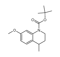 (R/S)-1-t-Butoxycarbonyl-1,2,3,4-tetrahydro-4-methyl-7-methoxy-quinoline结构式
