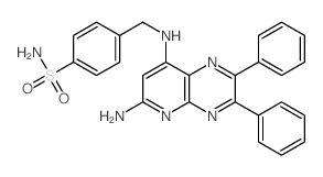 4-[[(9-amino-3,4-diphenyl-2,5,10-triazabicyclo[4.4.0]deca-2,4,7,9,11-pentaen-7-yl)amino]methyl]benzenesulfonamide结构式