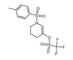trifluoromethanesulfonic acid 1-(p-toluenesulfonyl)-1,4,5,6-tetrahydro-pyridin-3-yl ester Structure