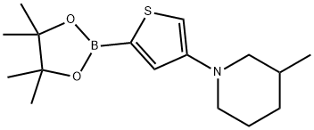 4-(3-Methylpiperidin-1-yl)thiophene-2-boronic acid pinacol ester结构式