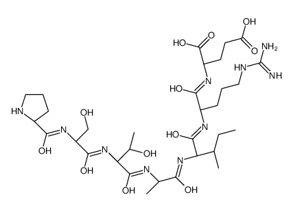 (2S)-2-[[(2S)-5-(diaminomethylideneamino)-2-[[(2S,3S)-2-[[(2S)-2-[[(2S,3R)-3-hydroxy-2-[[(2S)-3-hydroxy-2-[[(2S)-pyrrolidine-2-carbonyl]amino]propanoyl]amino]butanoyl]amino]propanoyl]amino]-3-methylpentanoyl]amino]pentanoyl]amino]pentanedioic acid结构式