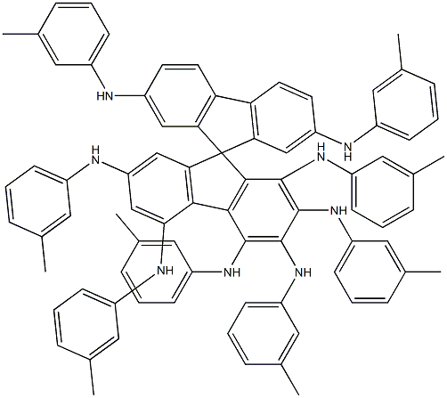 2,2',7,7'-Octa(m-tolylamine)-9,9-spirobifluorene结构式