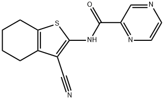 N-(3-cyano-4,5,6,7-tetrahydro-1-benzothiophen-2-yl)pyrazine-2-carboxamide structure