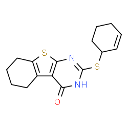 2-(2-cyclohexen-1-ylsulfanyl)-5,6,7,8-tetrahydro[1]benzothieno[2,3-d]pyrimidin-4(3H)-one结构式