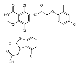 2-(4-chloro-2-methylphenoxy)acetic acid,2-(4-chloro-2-oxo-1,3-benzothiazol-3-yl)acetic acid,3,6-dichloro-2-methoxybenzoic acid结构式