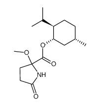(2RS)-2-methoxy-5-oxoproline (1S,2R,5S)-5-methyl-2-(1-methylethyl)cyclohexyl ester结构式