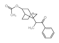 1-Azoniabicyclo[2.2.2]octane,3-(acetyloxy)-1-(1-methyl-2-oxo-2-phenylethyl)-, bromide (1:1)结构式
