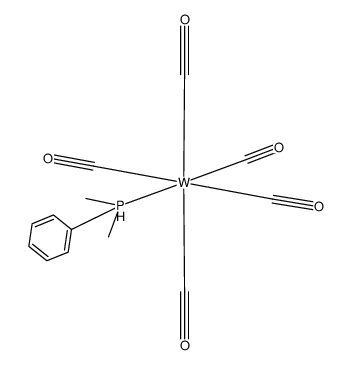 dimethylphenylphosphine(carbonyl)5tungsten Structure