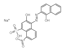 (4Z)-4-[(1-hydroxynaphthalen-2-yl)hydrazinylidene]-8-nitro-3-oxo-naphthalene-1-sulfonic acid结构式