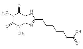 7-(1,3-dimethyl-2,6-dioxo-7H-purin-8-yl)heptanoic acid structure