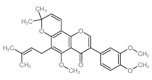 3-(3,4-dimethoxyphenyl)-5-methoxy-8,8-dimethyl-6-(3-methylbut-2-enyl)pyrano[2,3-h]chromen-4-one结构式