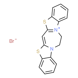 13,14-dihydrobisbenzothiazolo[3,2-d:2',3'-g][1,4]diazepin-12-ium bromide structure