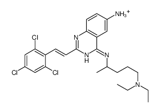 4-[[6-amino-2-[2-(2,4,6-trichlorophenyl)ethenyl]quinazolin-4-yl]amino]pentyl-diethylazanium Structure