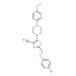 2-[(4-bromophenoxy)methyl]-5-[4-(4-methoxyphenyl)piperazin-1-yl]-1,3-oxazole-4-carbonitrile structure