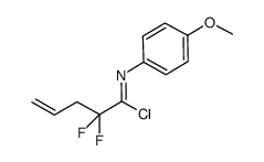 2,2-difluoro-N-(4-methoxyphenyl)pent-4-enimidoyl chloride结构式