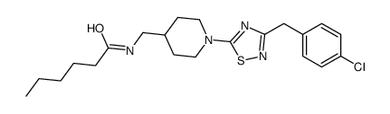 N-[[1-[3-[(4-chlorophenyl)methyl]-1,2,4-thiadiazol-5-yl]piperidin-4-yl]methyl]hexanamide结构式