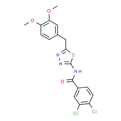 3,4-Dichloro-N-[5-(3,4-dimethoxybenzyl)-1,3,4-thiadiazol-2-yl]benzamide结构式