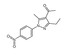 1-[3-ethyl-5-methyl-1-(4-nitrophenyl)pyrazol-4-yl]ethanone结构式