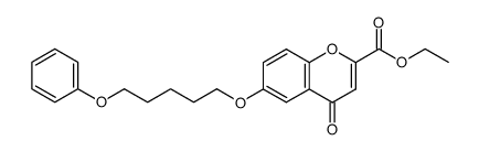 4-oxo-6-(5-phenoxy-pentyloxy)-4H-chromene-2-carboxylic acid ethyl ester Structure