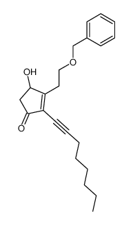 4-Hydroxy-3-(2'-benzyloxyethyl)-2-(1'-octinyl)-2-cyclopenten-1-on结构式